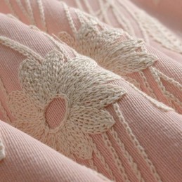 Cortina Opaca De Algodón Hecha A Medida, Con Diseño De Plantas Nórdicas Bordadas Para Sala De Estar Y Dormitorio.