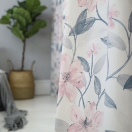 Cortina Opaca De Algodón Hecha A Medida, Estilo Nórdico, Con Estampado De Plantas Para Sala De Estar Y Dormitorio.