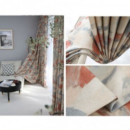 Cortinas Opacas De Lino Y Algodón Con Estampado Nórdico Para Sala De Estar Y Dormitorio