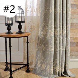 Cortina Nórdica Bordada Con Plantas, Hecha A Medida, De Lino, Para Sala De Estar Y Dormitorio.