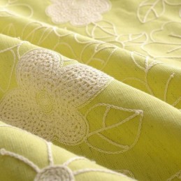 Cortina Opaca Nórdica De Lino Y Algodón, Hecha A Medida, Con Bordado Floral Para Sala De Estar Y Dormitorio.