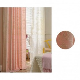 Cortina Opaca De Algodón Europeo Hecha A Medida Con Bordado De Flores