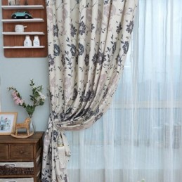 Cortinas Opacas De Algodón Nórdico Con Estampado Floral Para Sala De Estar Y Dormitorio