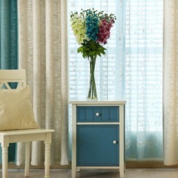 Cortina De Estilo Pastoral Europeo, Hecha A Medida, Color Sólido, Costura Gruesa.