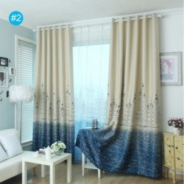 Cortina Azul Con Estampado De Castillo, Hecha A Medida, Tela Nórdica Popular Para Dormitorio Infantil.