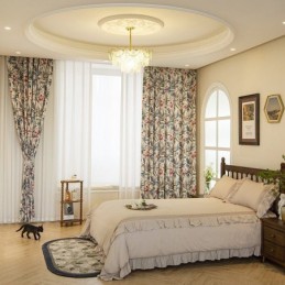 Cortinas Opacas De Polialgodón Americano Hechas A Medida Con Estampado De Plantas