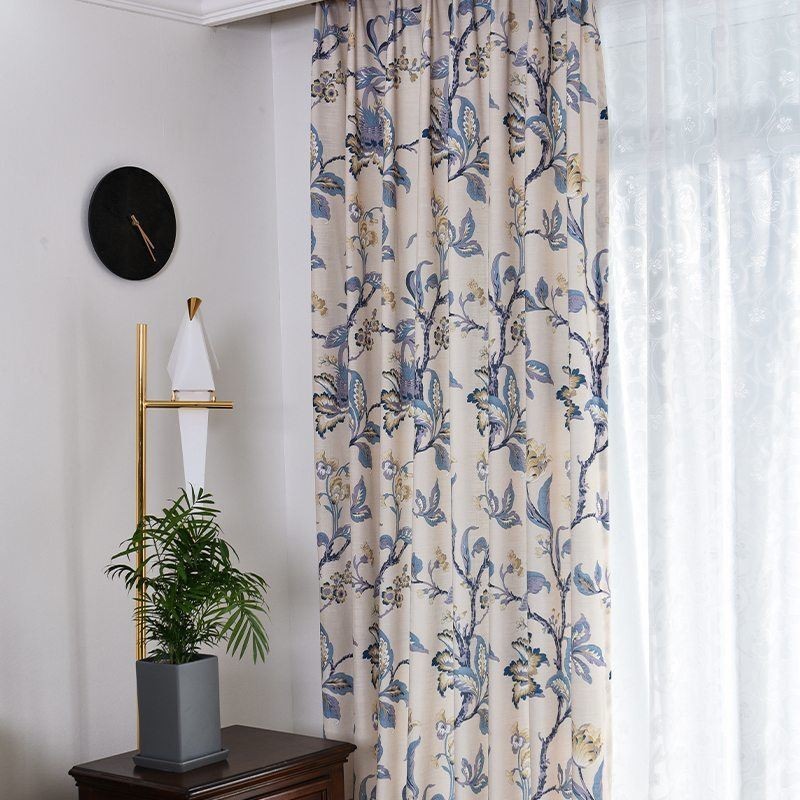 Cortinas Americanas Opacas Con Estampado Floral