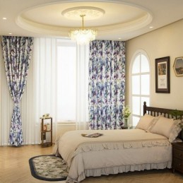 Cortina Hecha A Medida, Cortina Con Estampado Floral, Cortinas Semi Opacas Americanas