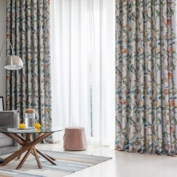Cortinas Estampadas De Plantas Y Pájaros Americanos Opacas