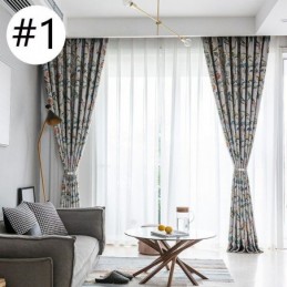 Cortinas Estampadas De Plantas Y Pájaros Americanos Opacas