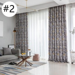 Cortinas Estampadas De Plantas Y Pájaros Americanos Opacas