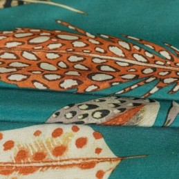 Cortina De Polialgodón Hecha A Medida Con Estampado De Plumas, Estilo Americano, Semiopaca