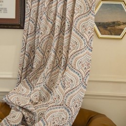 Cortinas Opacas Estampadas De Polialgodón Con Diseño Vintage Americano
