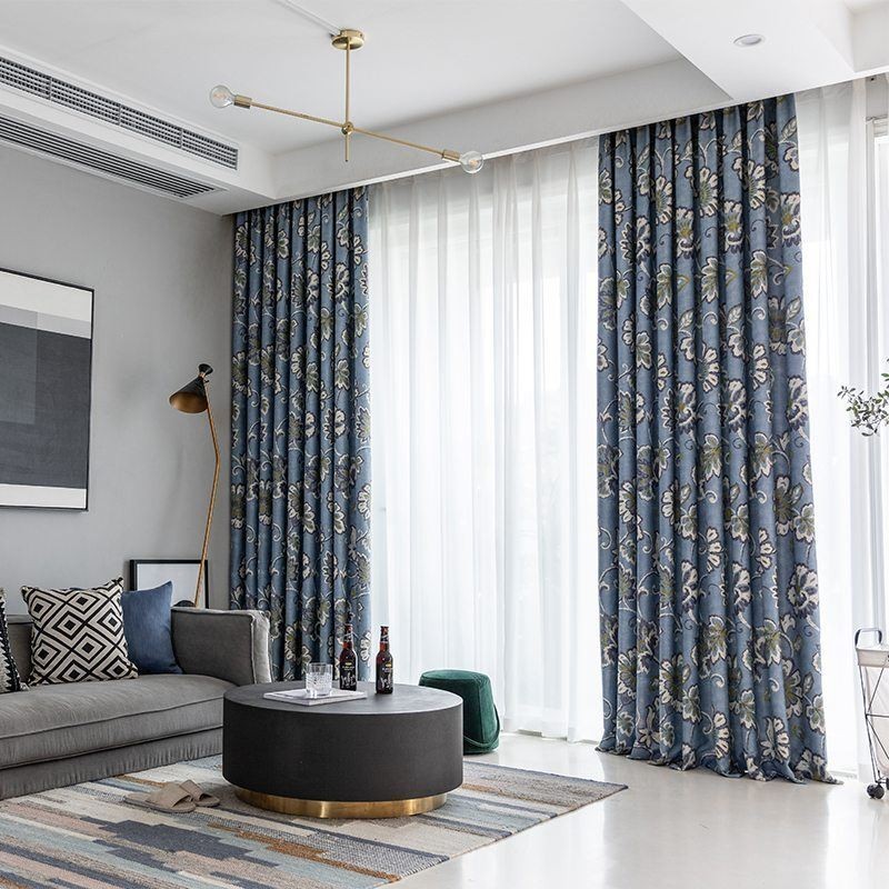 Cortinas Opacas Con Estampado De Flores Vintage Americanas