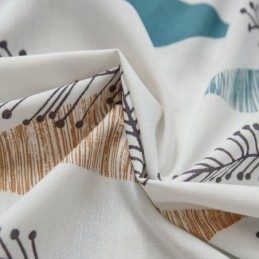 Cortina Opaca Con Estampado De Hojas Y Protección Ambiental, Hecha A Medida, Con Colores Contrastantes