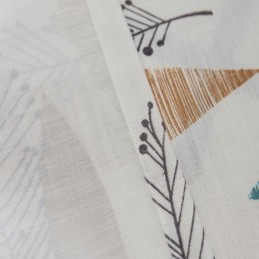 Cortina Opaca Con Estampado De Hojas Y Protección Ambiental, Hecha A Medida, Con Colores Contrastantes