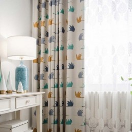 Cortina De Dibujos Animados Sencilla, Hecha A Medida, Con Estampado De Ganso Salvaje, Tela Para Habitación Infantil