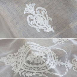 Cortina Transparente Transpirable Hecha A Medida Cortina Blanca Combina Con Todo Bordado Sala De Estar