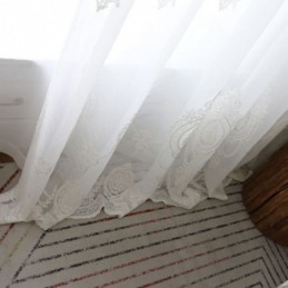 Cortina Transparente Transpirable Hecha A Medida Cortina Blanca Combina Con Todo Bordado Sala De Estar