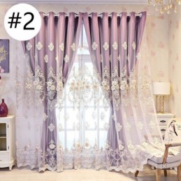 Cortinas Opacas De Estilo Europeo Con Bordado Floral Y Transparencias Integradas