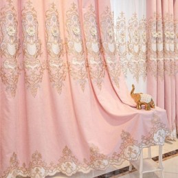 Cortina Opaca De Chenilla Hecha A Medida, Estilo Europeo, Con Bordado Floral Para Sala De Estar Y Dormitorio.