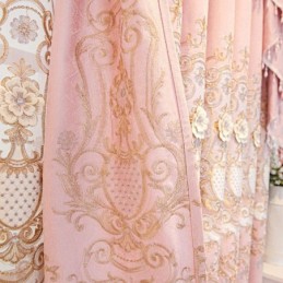 Cortina Opaca De Chenilla Hecha A Medida, Estilo Europeo, Con Bordado Floral Para Sala De Estar Y Dormitorio.