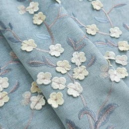 Cortina Opaca Hecha A Medida, Estilo Nórdico, Con Bordado De Plantas Para Sala De Estar Y Dormitorio.