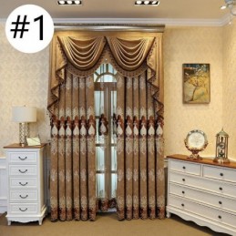 Cortina Opaca De Chenilla, Hecha A Medida, Con Bordado De Flores Europeas Para Sala De Estar Y Dormitorio.