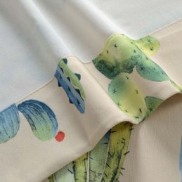Cortina Con Estampado De Cactus Creativo, Hecha A Medida, Semiopaca, Cromática, Para Sala De Estar, Dormitorio, Tela Infantil