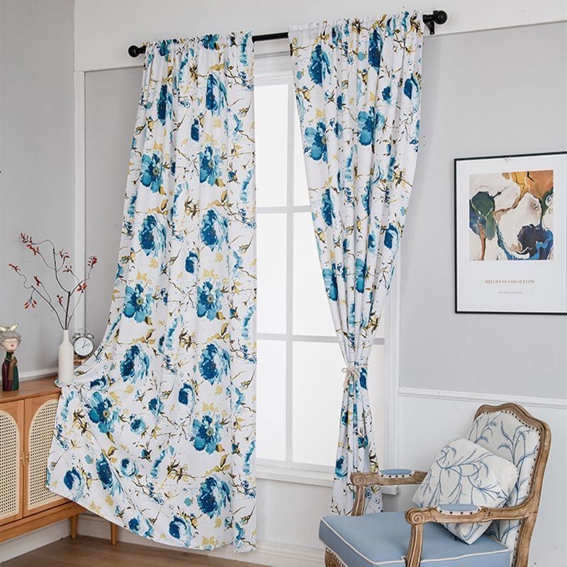 Cortinas Opacas Estampadas Con Diseño Floral De Estilo Nórdico Para Sala De Estar Y Dormitorio.