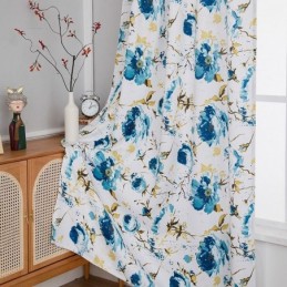 Cortinas Opacas Estampadas Con Diseño Floral De Estilo Nórdico Para Sala De Estar Y Dormitorio.