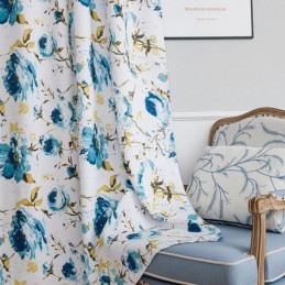 Cortinas Opacas Estampadas Con Diseño Floral De Estilo Nórdico Para Sala De Estar Y Dormitorio.
