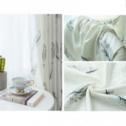 Cortinas Opacas Con Estampado De Plumas Nórdicas Para Sala De Estar Y Dormitorio