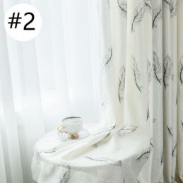 Cortinas Opacas Con Estampado De Plumas Nórdicas Para Sala De Estar Y Dormitorio