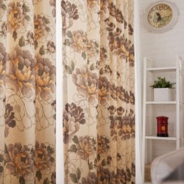 Cortinas Opacas Estilo Americano De Algodón Con Estampado Floral Para Ventana