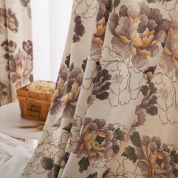 Cortinas Opacas Estilo Americano De Algodón Con Estampado Floral Para Ventana