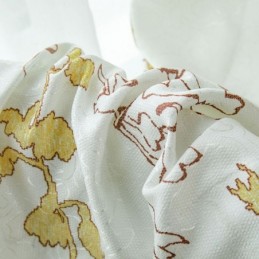 Cortina Opaca Con Estampado Nórdico De Hojas, Hecha A Medida Para Sala De Estar Y Dormitorio.