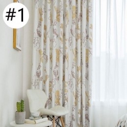 Cortina Opaca Con Estampado Nórdico De Hojas, Hecha A Medida Para Sala De Estar Y Dormitorio.