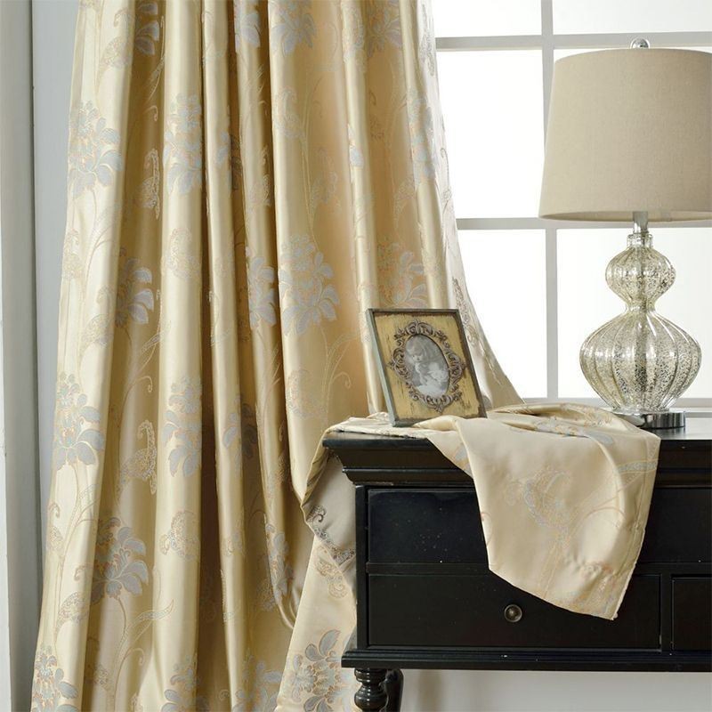 Cortinas Opacas De Estilo Europeo Con Diseño Floral De Jacquard, Hechas A Medida Para Sala De Estar Y Dormitorio.