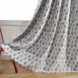 Cortina Opaca Nórdica Hecha A Medida Con Estampado De Plantas En Maceta Para Sala De Estar Y Dormitorio