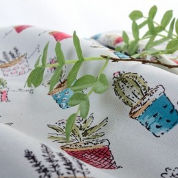 Cortina Opaca Nórdica Hecha A Medida Con Estampado De Plantas En Maceta Para Sala De Estar Y Dormitorio