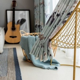 Cortinas Opacas Nórdicas Con Estampado Floral Para Sala De Estar Y Dormitorio