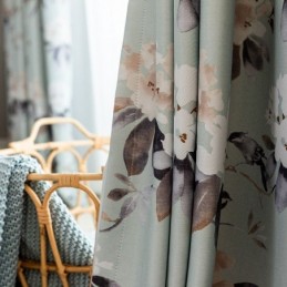 Cortinas Opacas Nórdicas Con Estampado Floral Para Sala De Estar Y Dormitorio