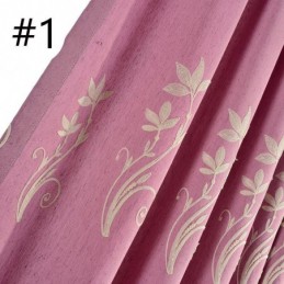 Cortina Opaca Nordic Wind Hecha A Medida Con Bordado De Plantas De Algodón Y Lino