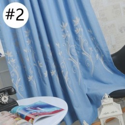 Cortina Opaca Nordic Wind Hecha A Medida Con Bordado De Plantas De Algodón Y Lino