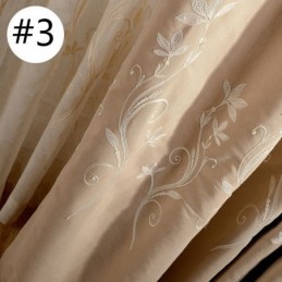 Cortina Opaca Nordic Wind Hecha A Medida Con Bordado De Plantas De Algodón Y Lino