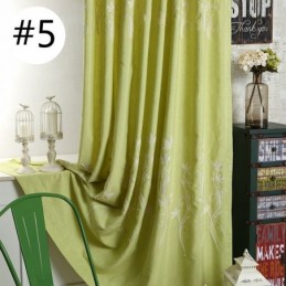 Cortina Opaca Nordic Wind Hecha A Medida Con Bordado De Plantas De Algodón Y Lino