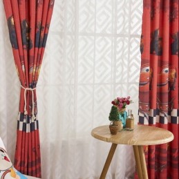Cortinas Opacas De Algodón Con Estampado De Coches De Dibujos Animados Para Niños