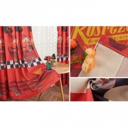 Cortinas Opacas De Algodón Con Estampado De Coches De Dibujos Animados Para Niños