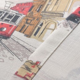 Cortinas Opacas De Lino Nórdico Con Estampado Urbano Para Sala De Estar Y Dormitorio